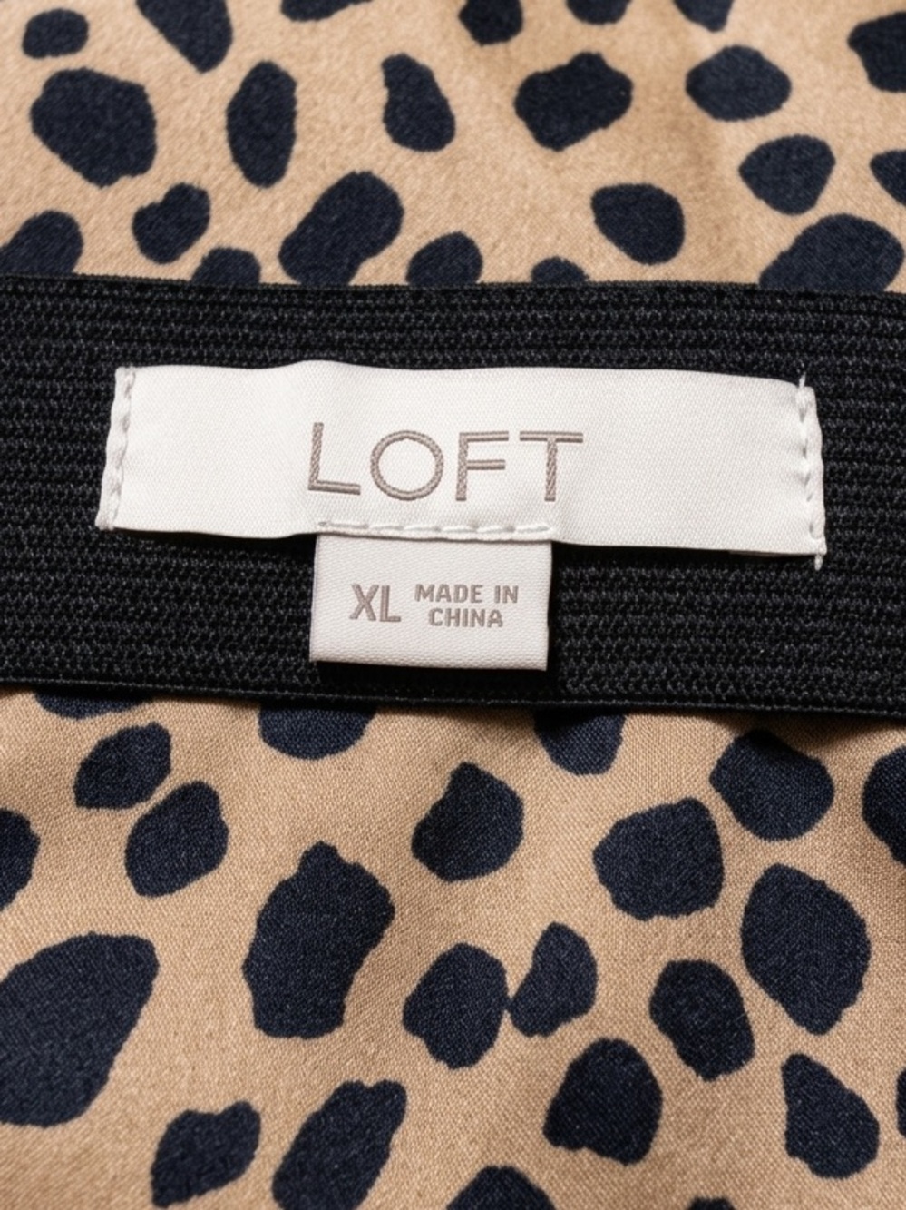 LOFT Leopard Print Satin Feel Flowy Midi Skirt Animal Print A-Line Slip Skirt XL - Picture 6 of 7